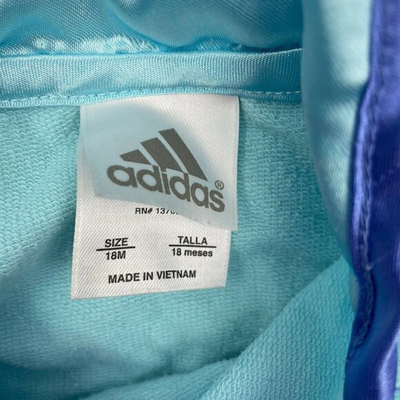 3/$15 Adidas Blue And Purple Ruffled Hooded Sweater Baby - Picture 6 of 9